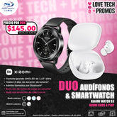 Duo S3 Audífonos, 1 Smartwatch Xiaomi S3 y 1 Redmi Buds 6 Play