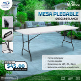 Mesa Plegable 180X70 0930144 BLANCA