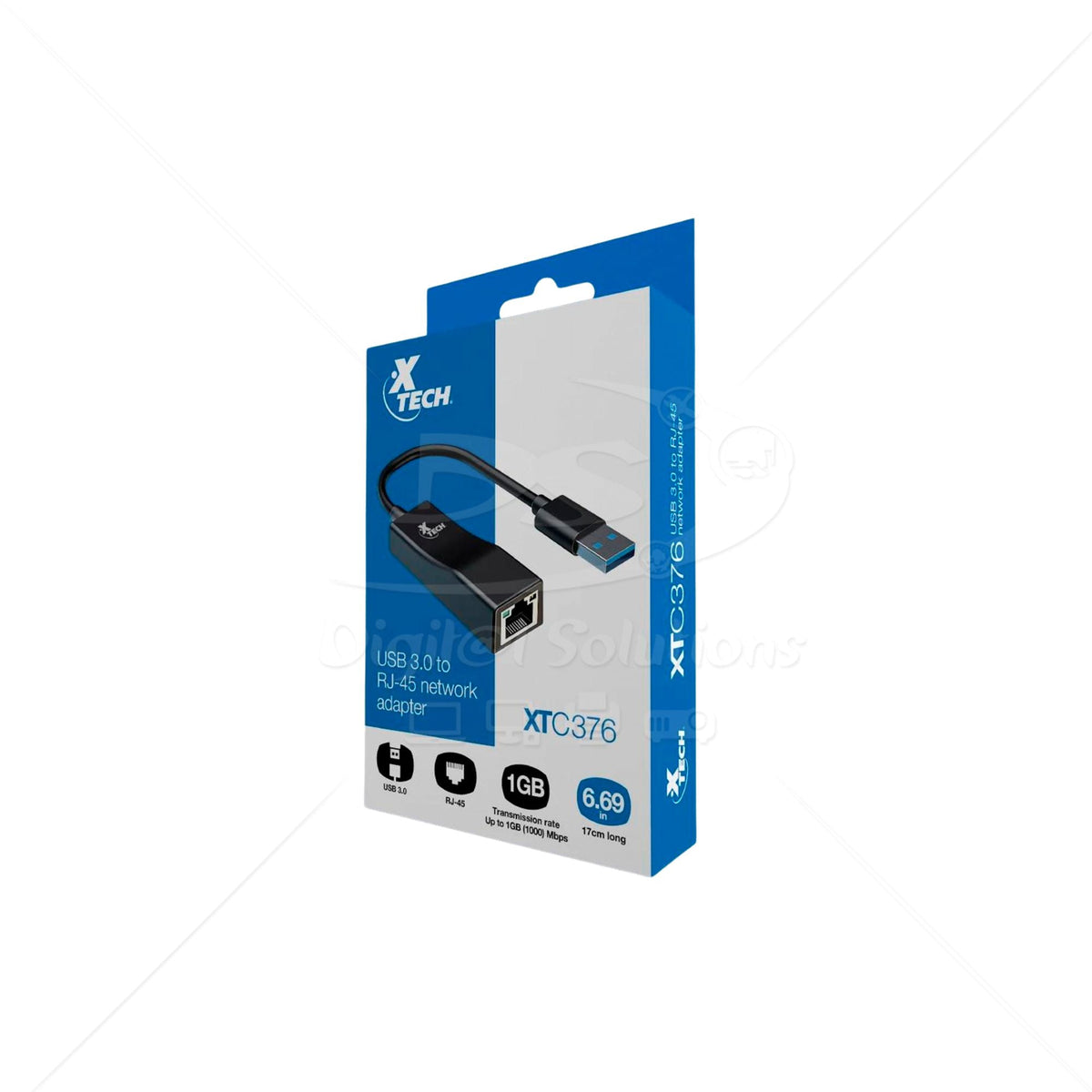 Adaptador de Red USB Xtech XTC-376 USB 3.0 a RJ-45 17cm
