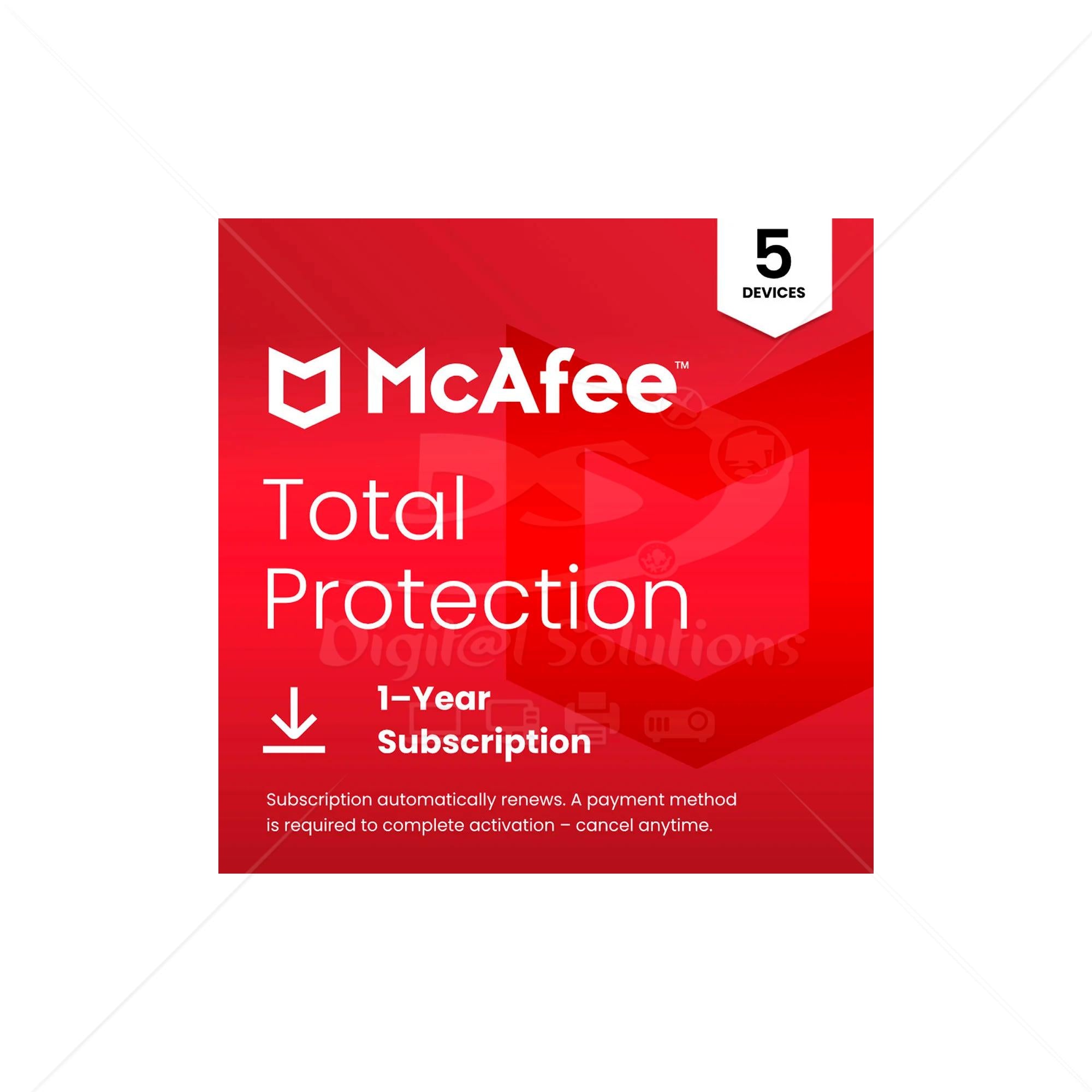 Antivirus McAffe Total Protección 5PC/1Año