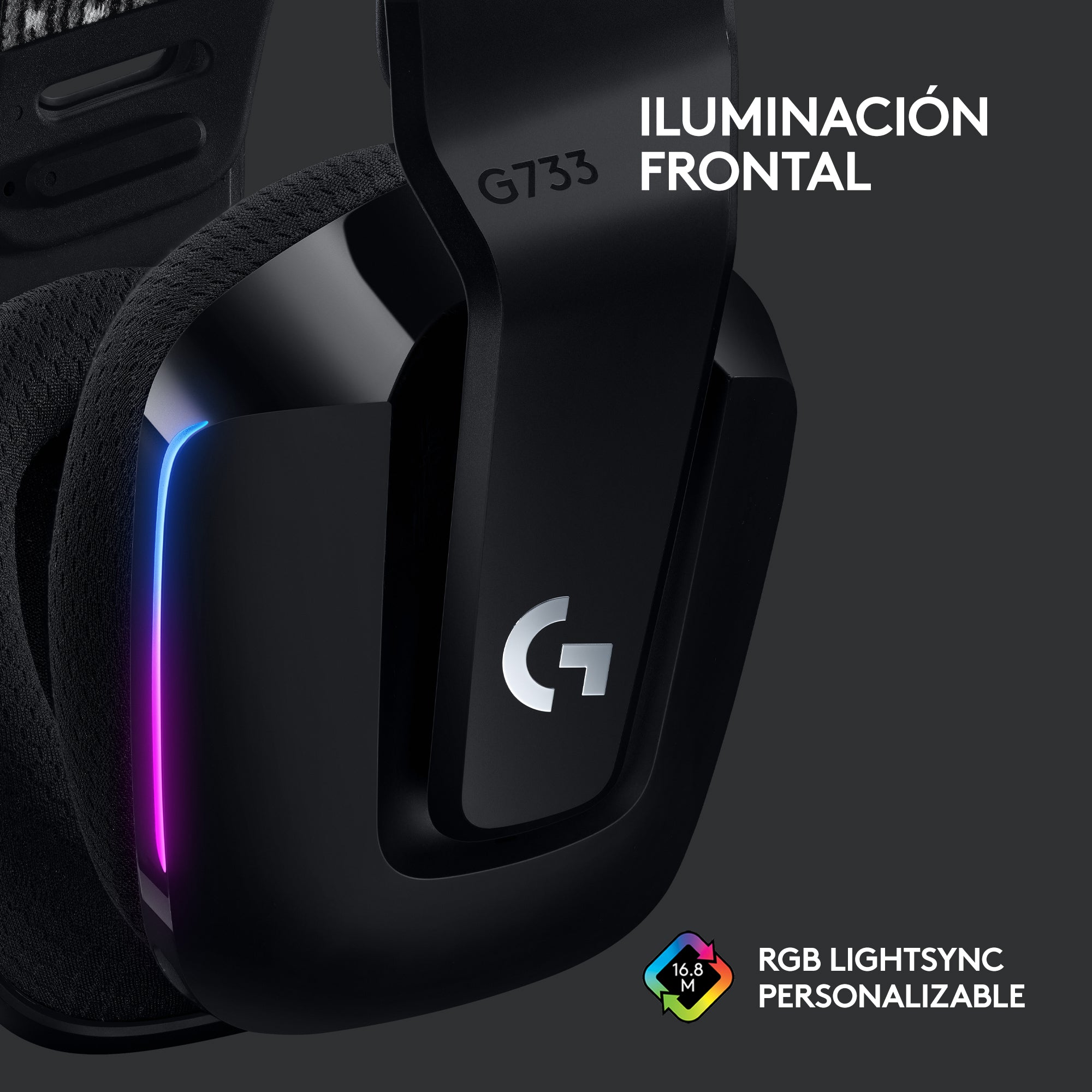 Audífonos G733 con micrófono inalámbricos LIGHTSPEED RGB para gaming