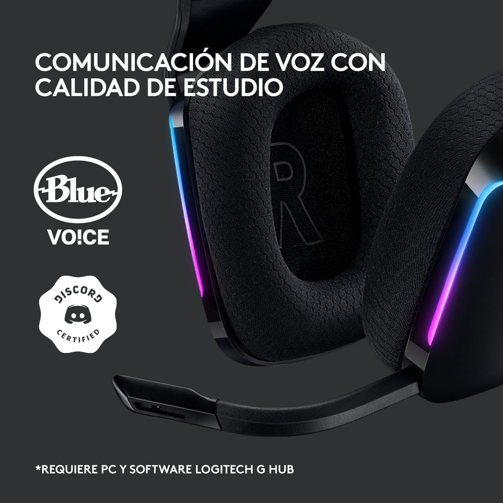 Audífonos G733 con micrófono inalámbricos LIGHTSPEED RGB para gaming
