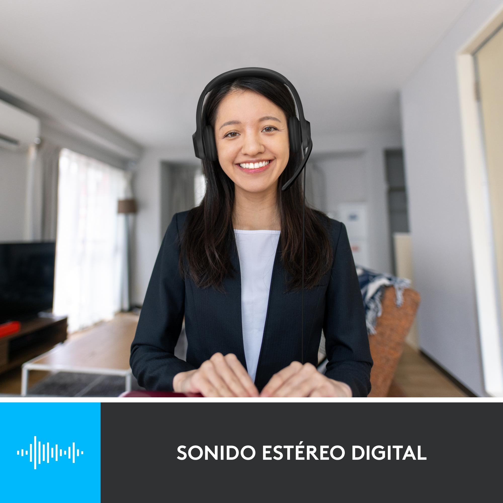 Audífonos con micrófono y cable H390 de Logitech