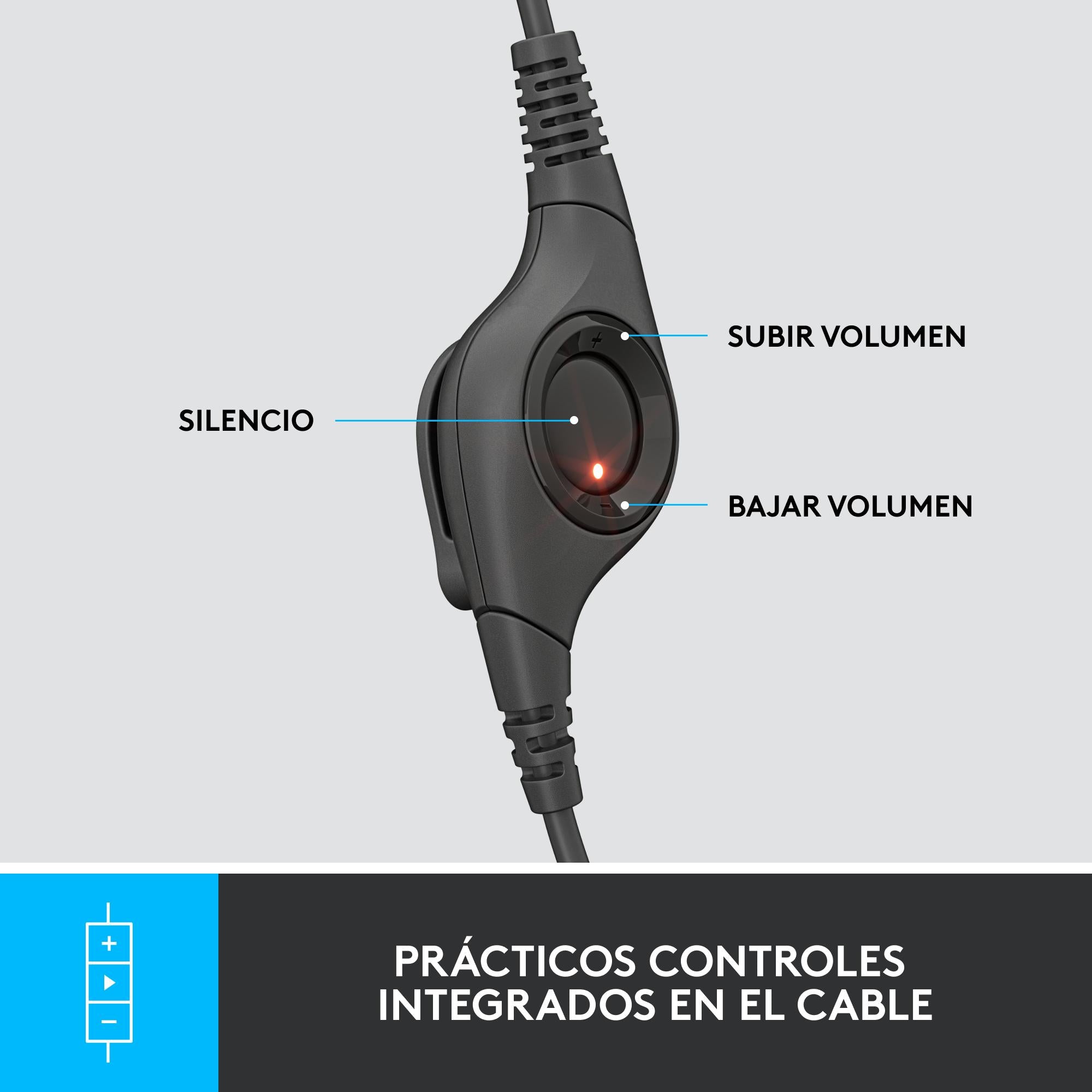 Audífonos con micrófono y cable H390 de Logitech