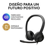 Audífonos con micrófono y cable H390 de Logitech