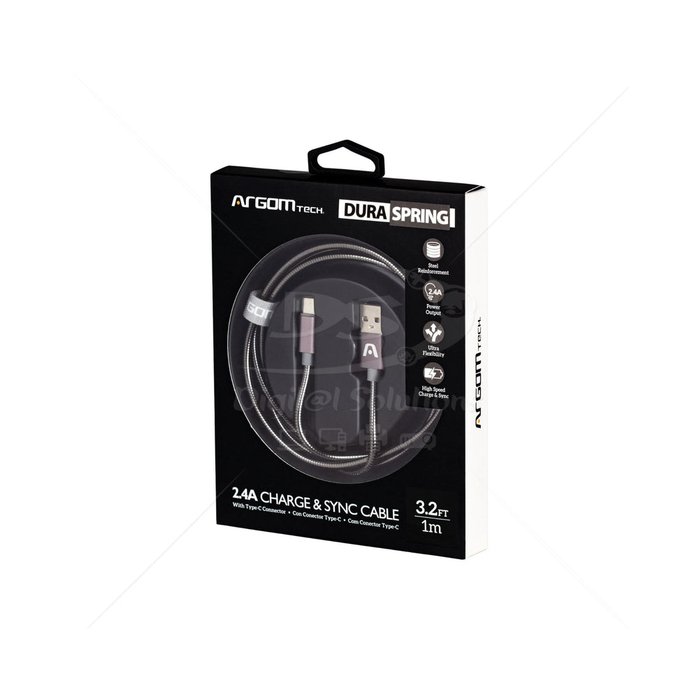 Cable USB A C ARGOM ARG-CB-0028GR de 1 metro