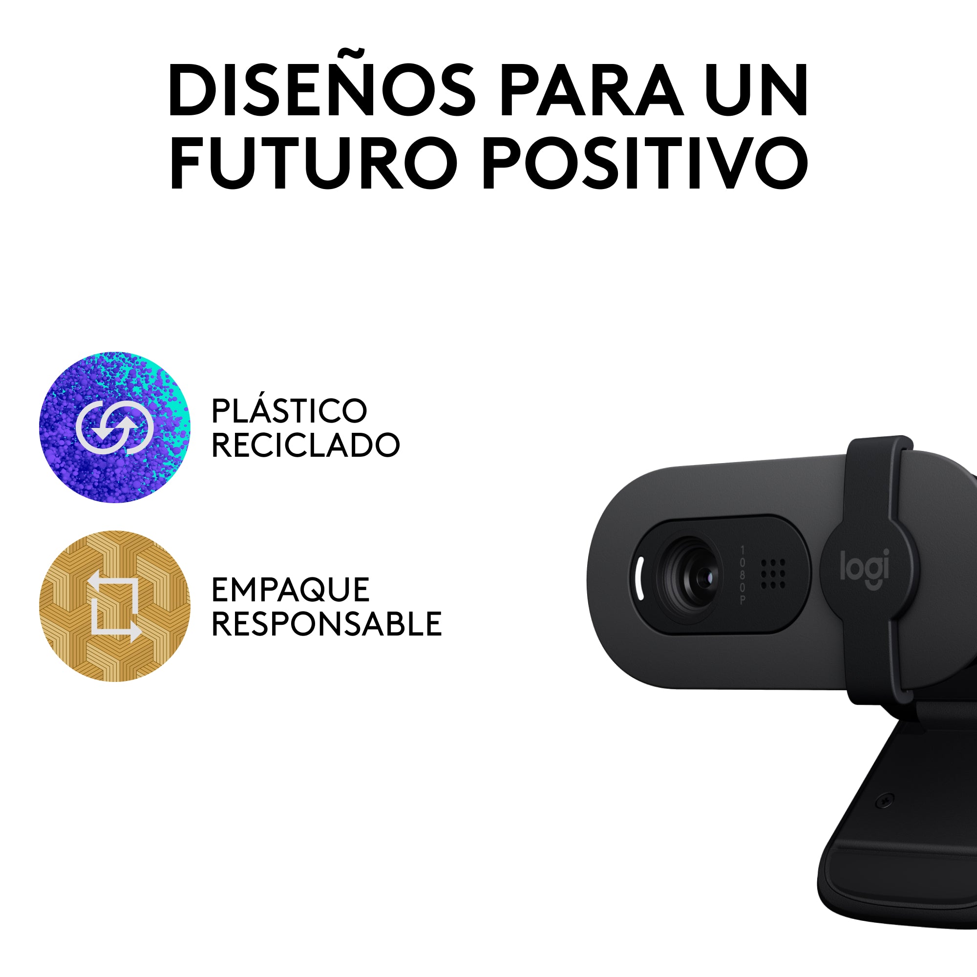 Cámara web Logitech Brio 100 Full HD color Negro