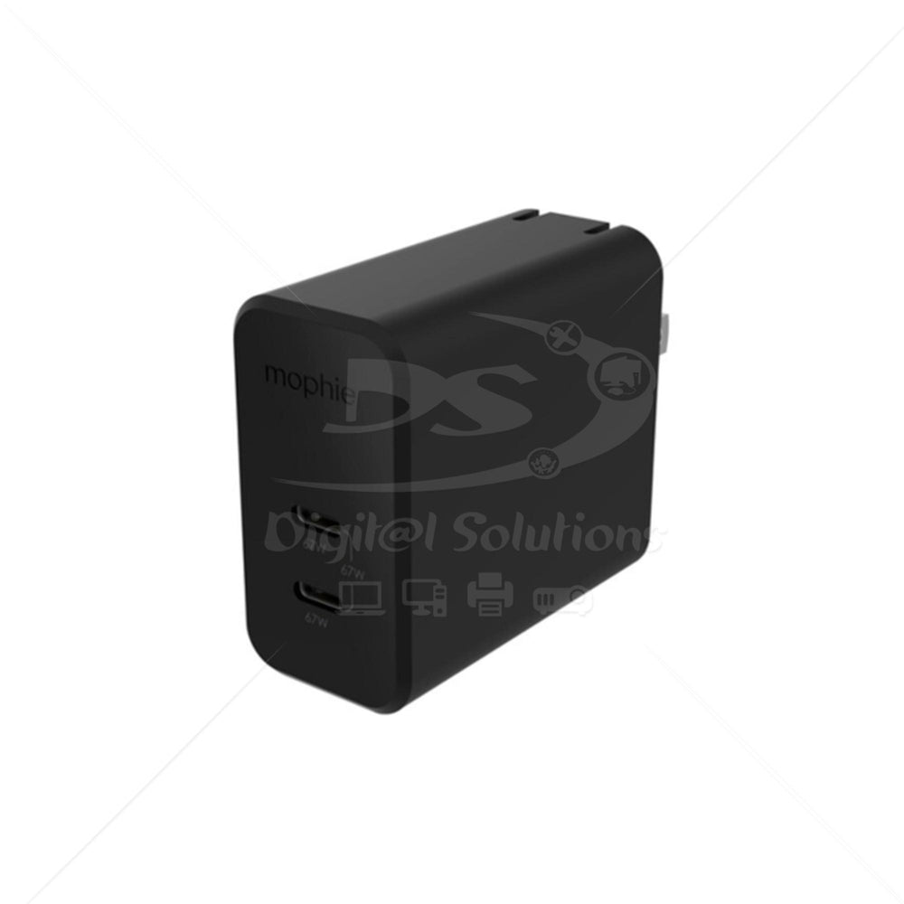 Cargador Mophie 67W 2-port GaN Dual USB-C Bk