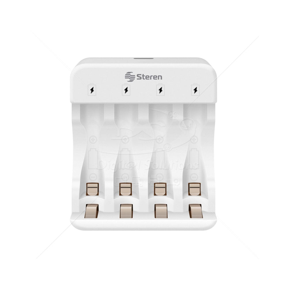 Cargador de Baterías STEREN CRG-016 con 4 Baterías AA