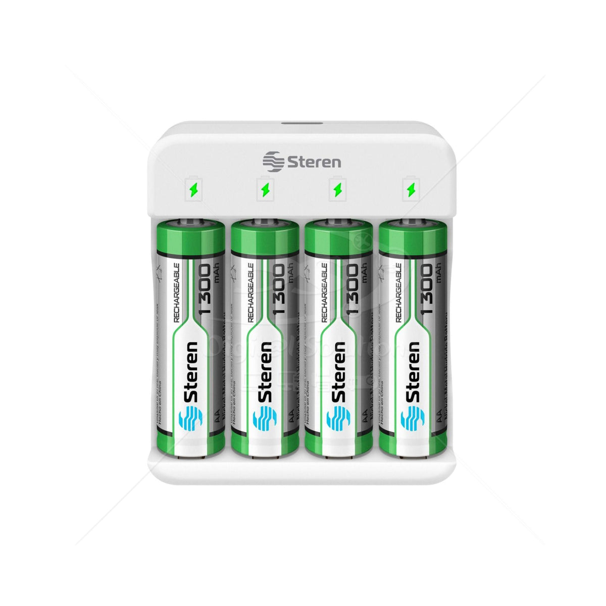Cargador de Baterías STEREN CRG-016 con 4 Baterías AA