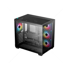 Case DEEPCOOL CG530 4F Media Torre de Ventiladores 4 de 120mm con Vidrio Lateral y Frontal R-CG530-BKADA4-G-1 color Negro