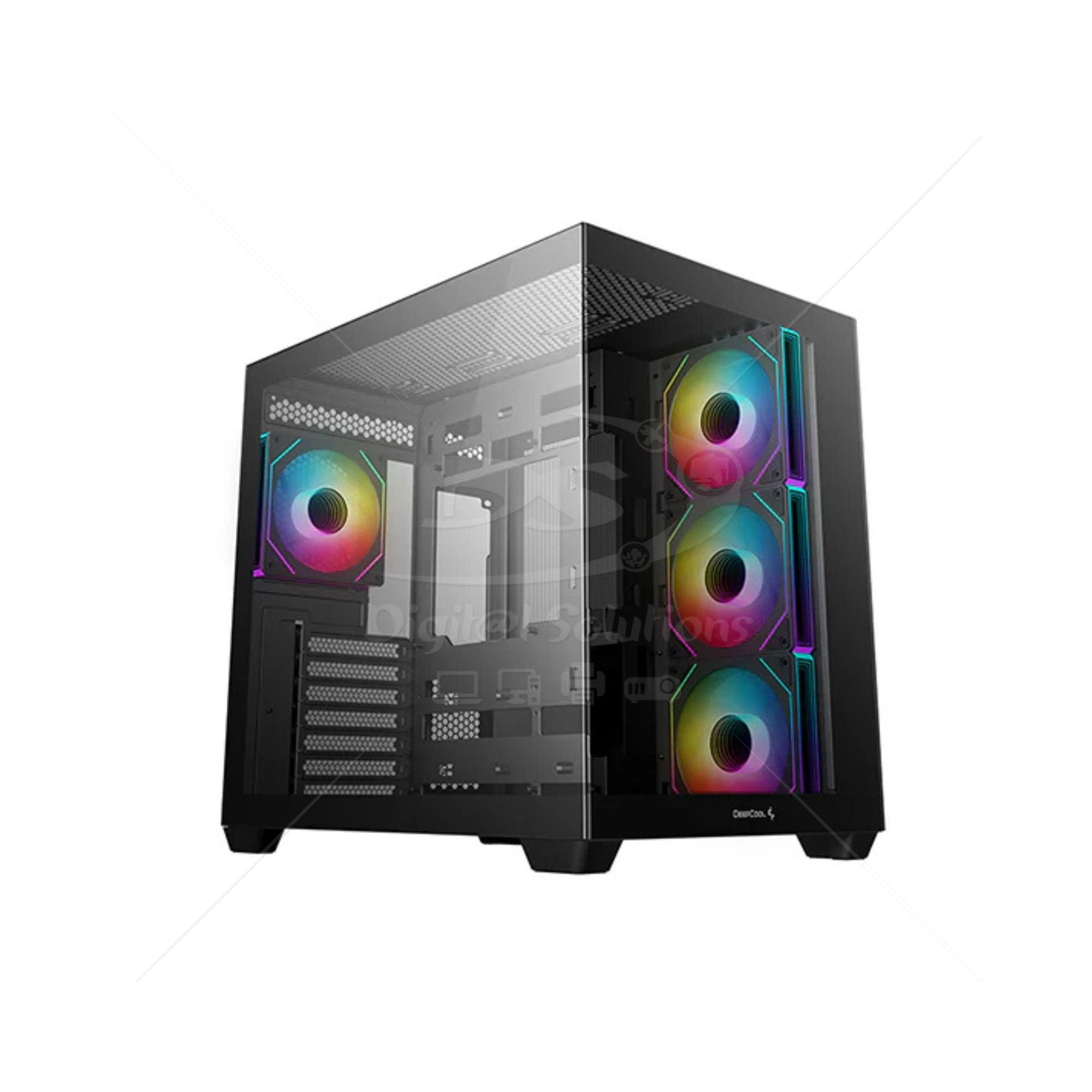 Case DEEPCOOL CG530 4F Media Torre de Ventiladores 4 de 120mm con Vidrio Lateral y Frontal R-CG530-BKADA4-G-1 color Negro