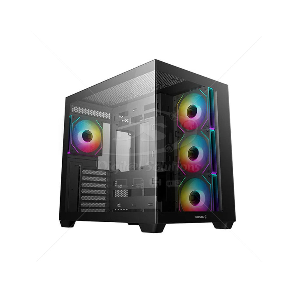 Case DEEPCOOL CG530 4F Media Torre de Ventiladores 4 de 120mm con Vidrio Lateral y Frontal R-CG530-BKADA4-G-1 color Negro