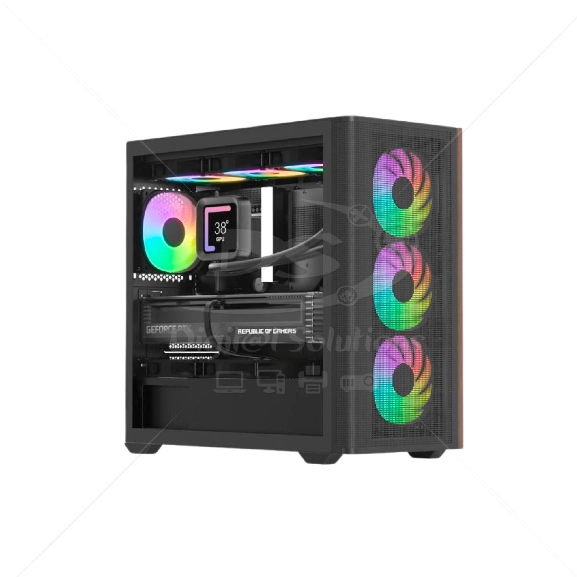 Case Gaming RGB AEROCOOL D301A-G-BK-V2 MINI TOWER
