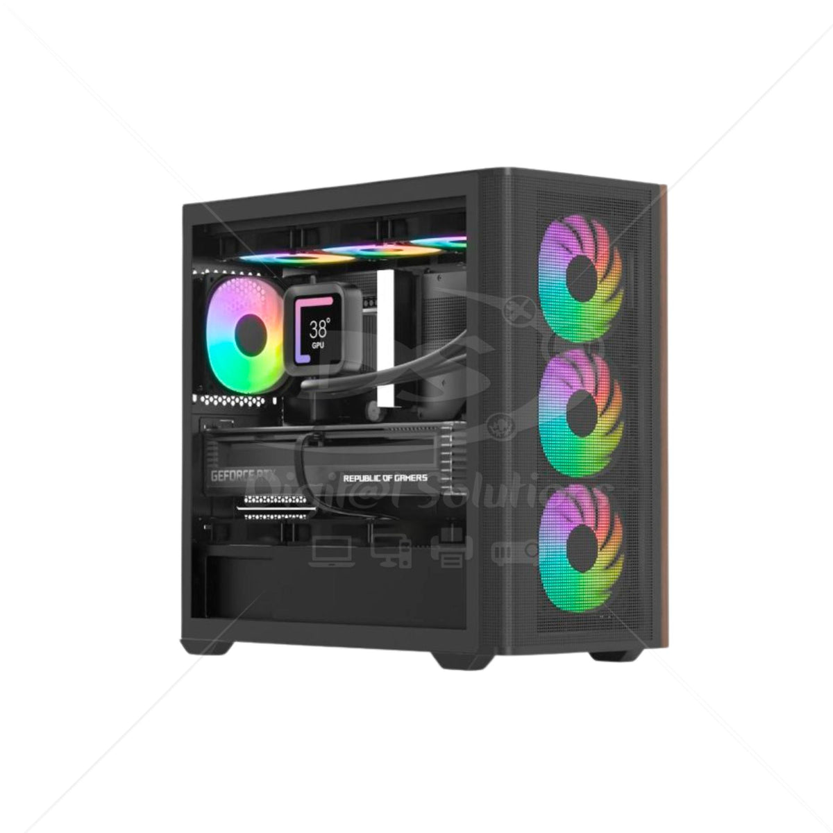 Case Gaming RGB AEROCOOL D301A-G-BK-V2 MINI TOWER