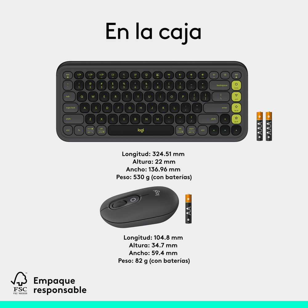 Combo teclado y mouse Logitech POP Icon