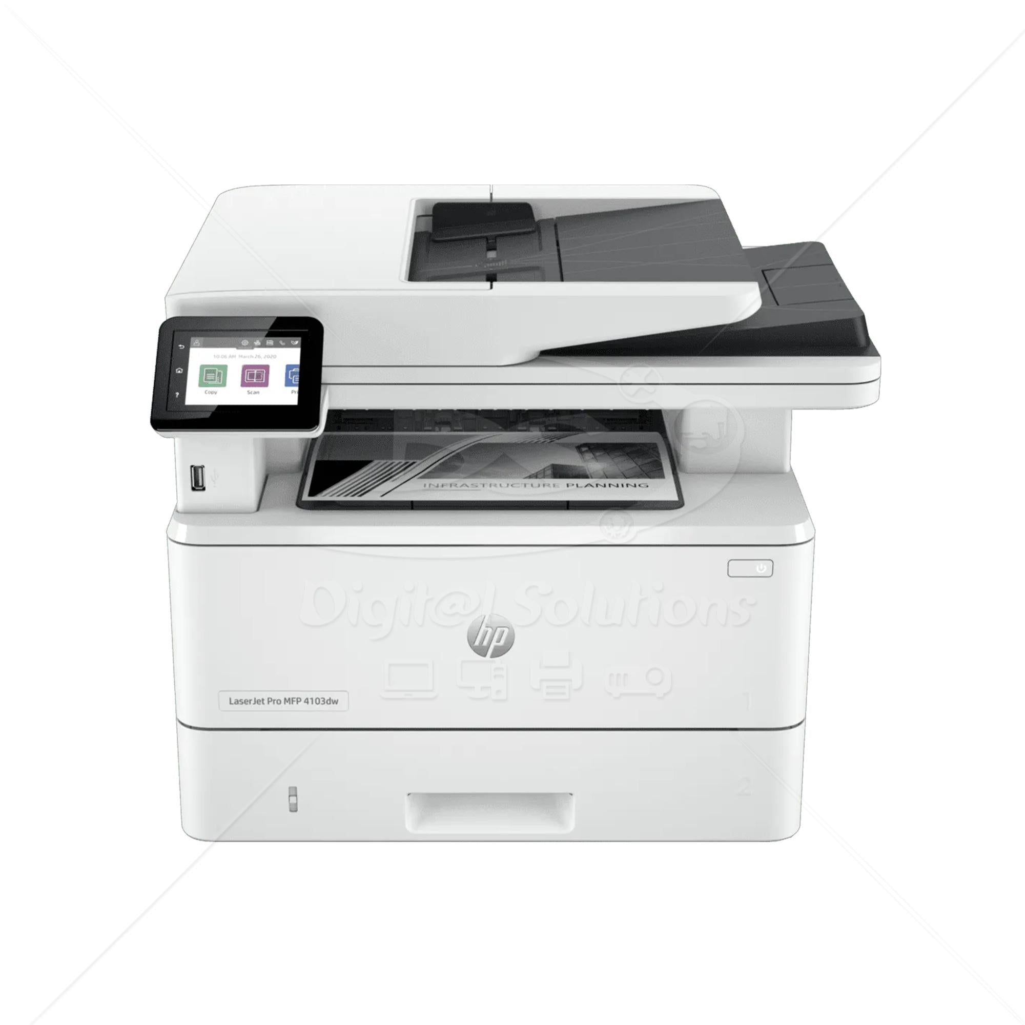 Impresora HP LaserJet MFP 4103dw, Monocromática, Monocromática, Fotocopiadora, ADF a Doble Cara, Puerto USB, Wireless