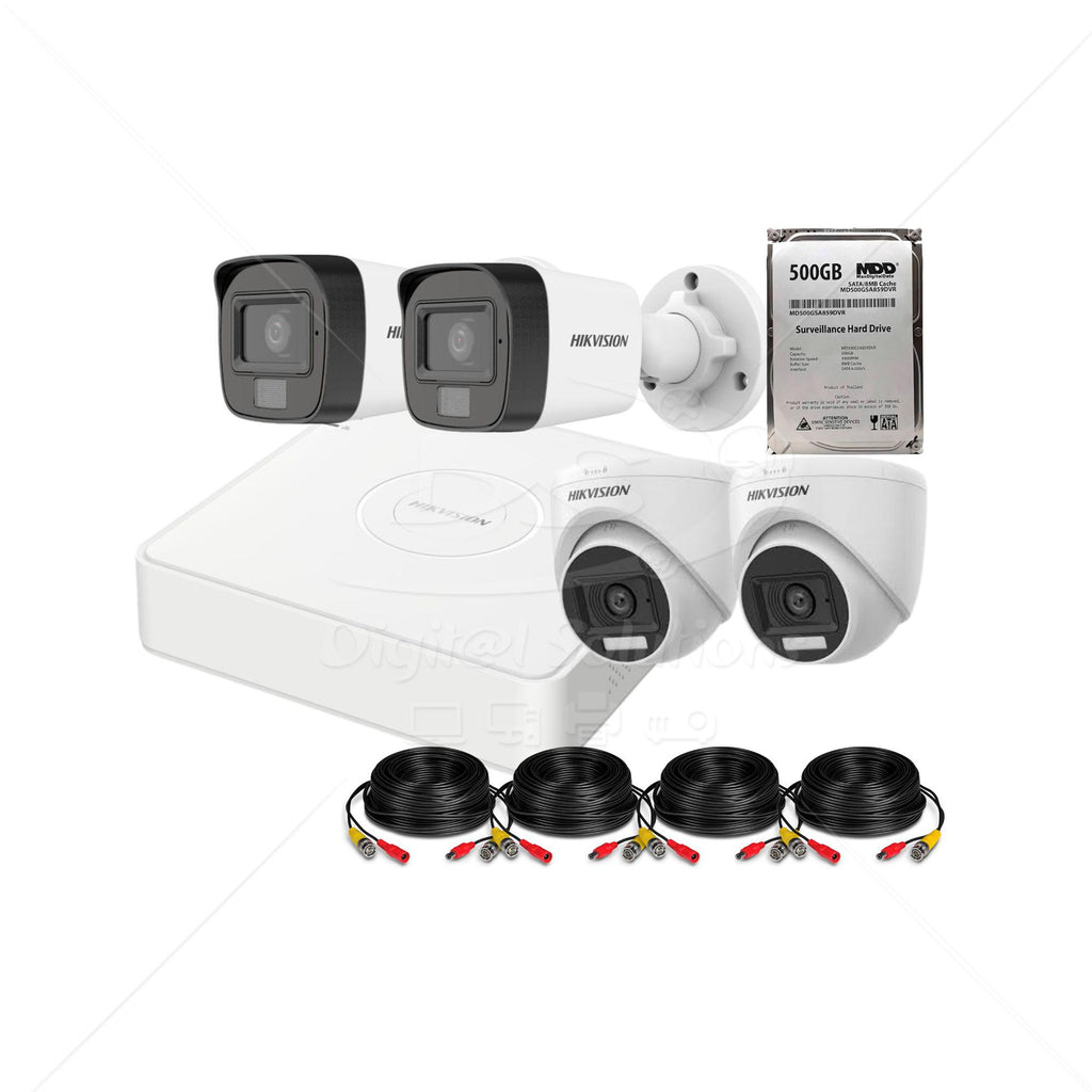 Kit 4 Cámaras Hikvision 2MP (1080p)