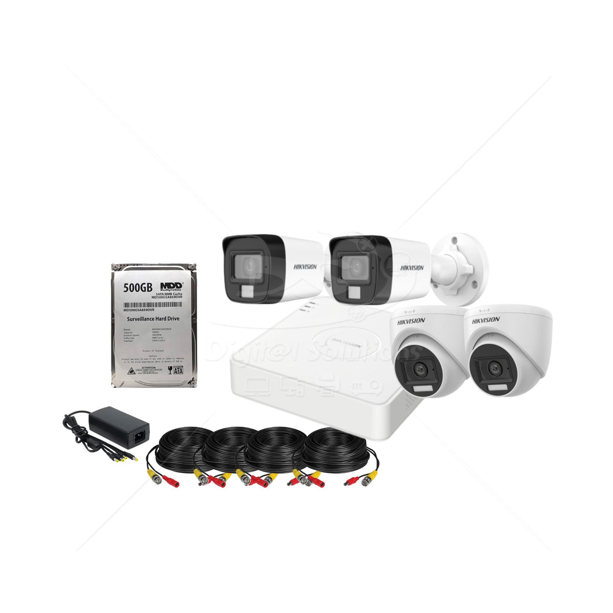 Kit 4 Cámaras Hikvision 3K Smart Hybrid Light