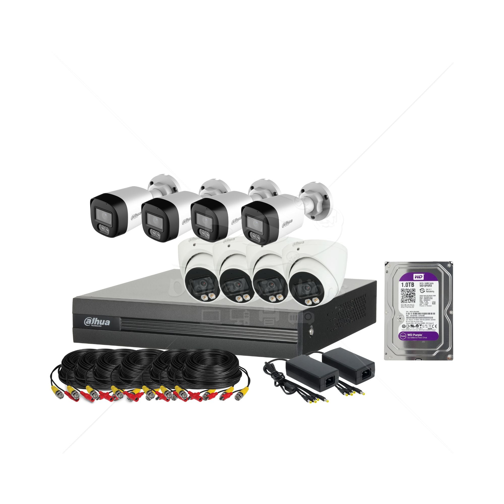 Kit 8 Cámaras Dahua 2MP (1080p) Smart Dual Light