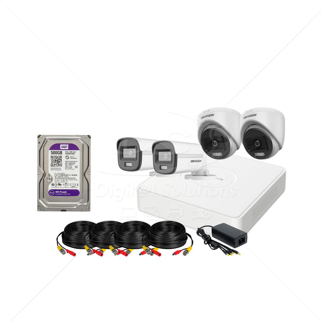 Kit Hikvision 4 Cámaras 5MP (3K) Con Micrófono