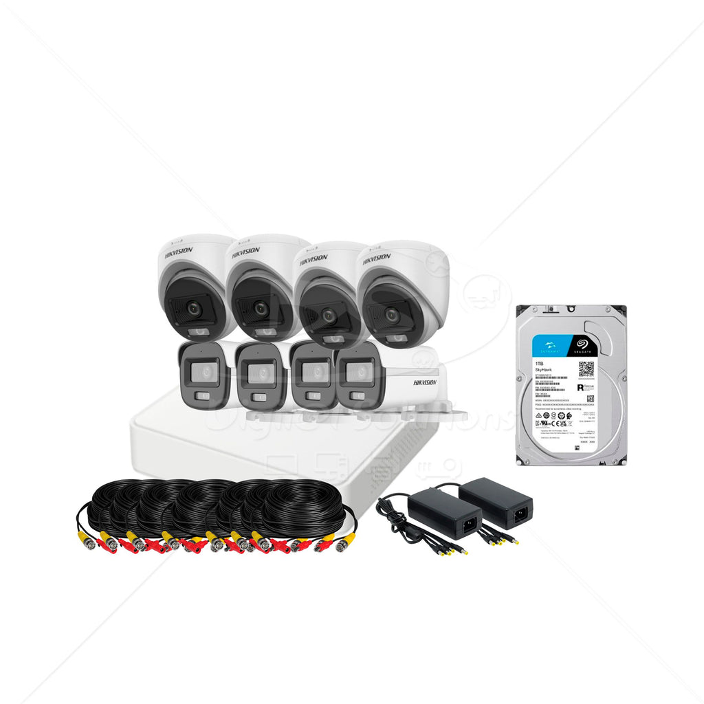 Kit Hikvision 8 Cámaras 5MP (3K) Con Micrófono