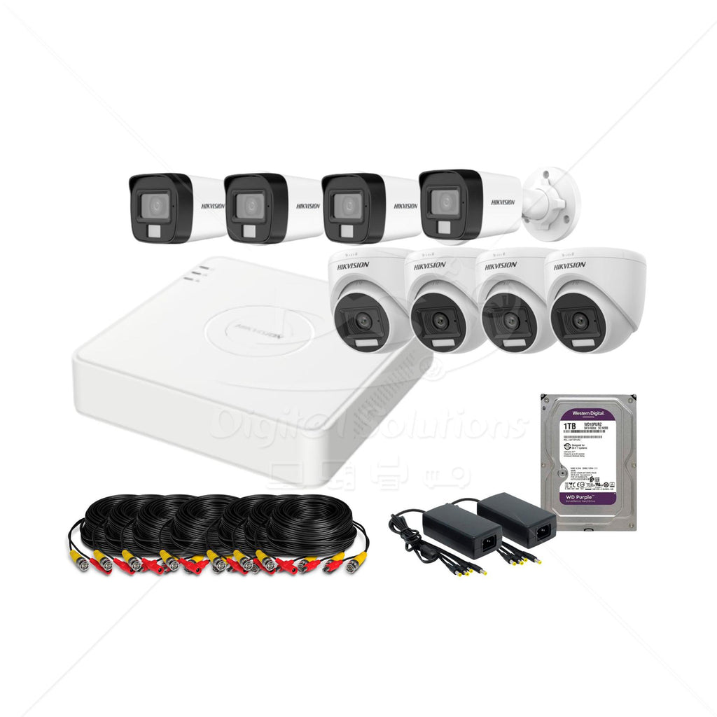 Kit Hikvision 8 Cámaras 5MP (3K) Con Micrófono