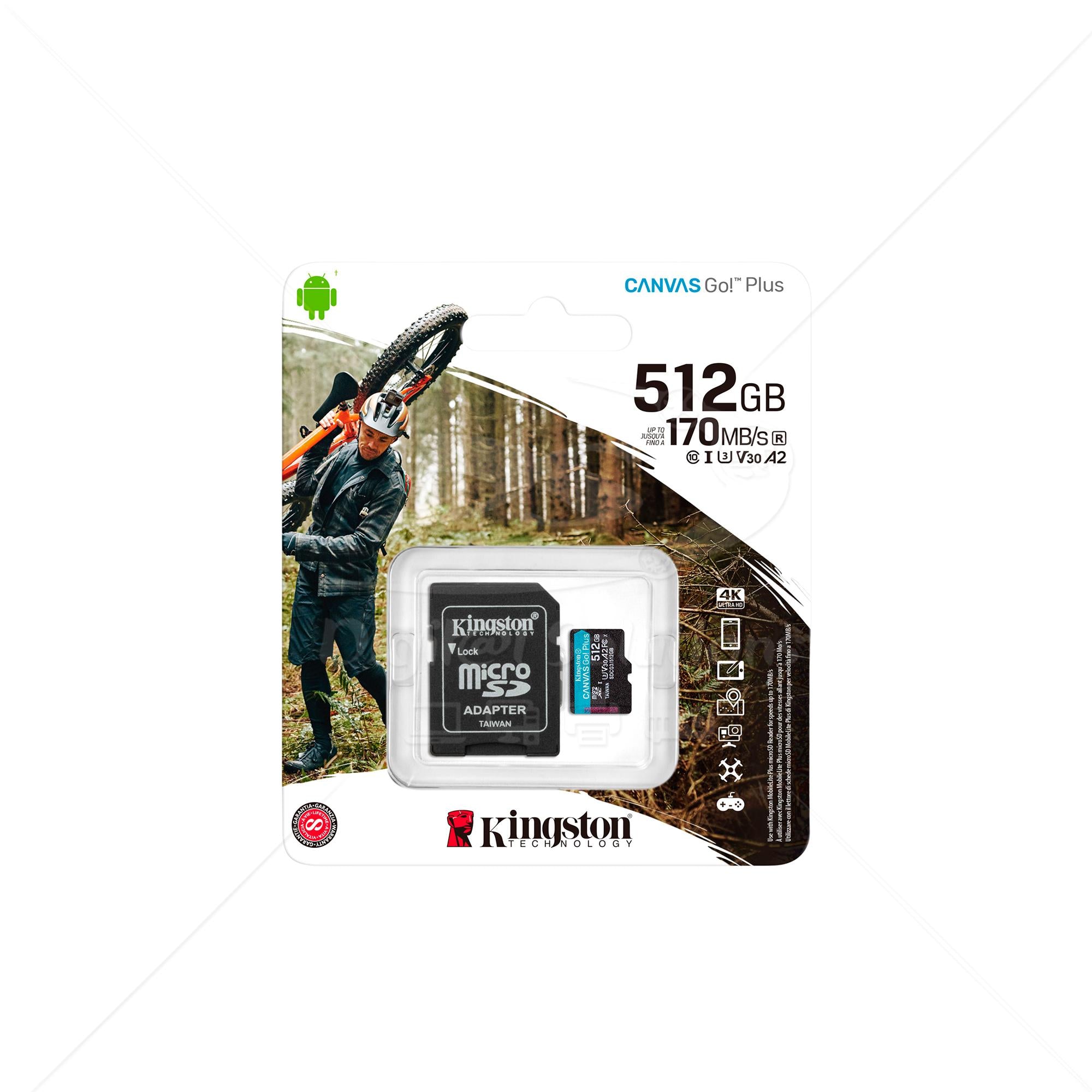 Memoria Kington SDCG3/512GB 170MBs C10 Micro SD