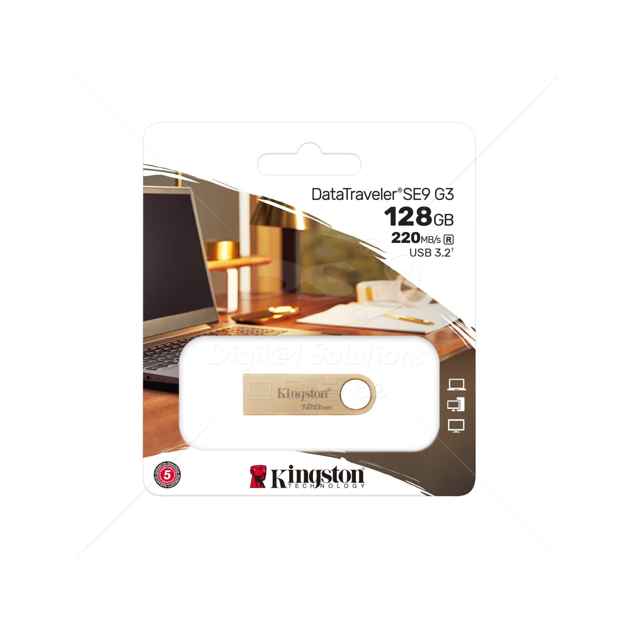 Memoria USB 3.2 Kingston DTSE9G3 de 128GB y 256GB