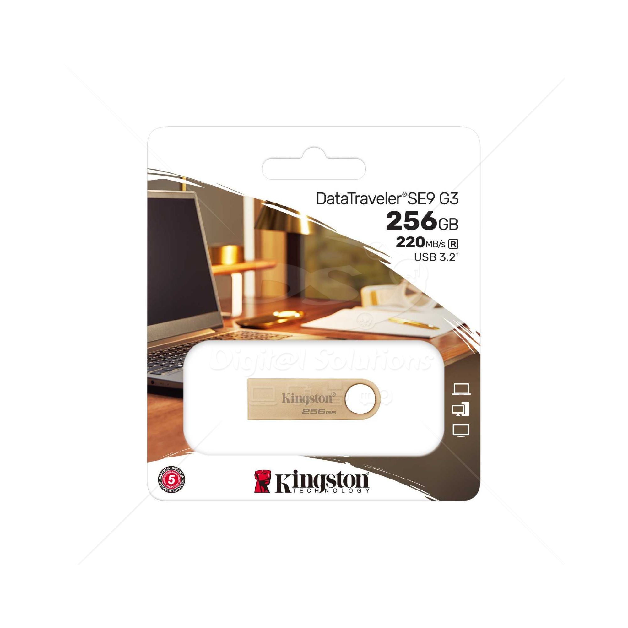 Memoria USB 3.2 Kingston DTSE9G3 de 128GB y 256GB