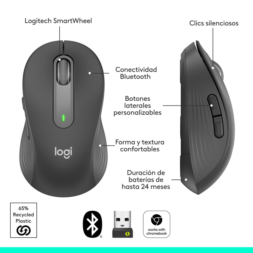 Mouse inalámbrico Logitech Signature M650 L
