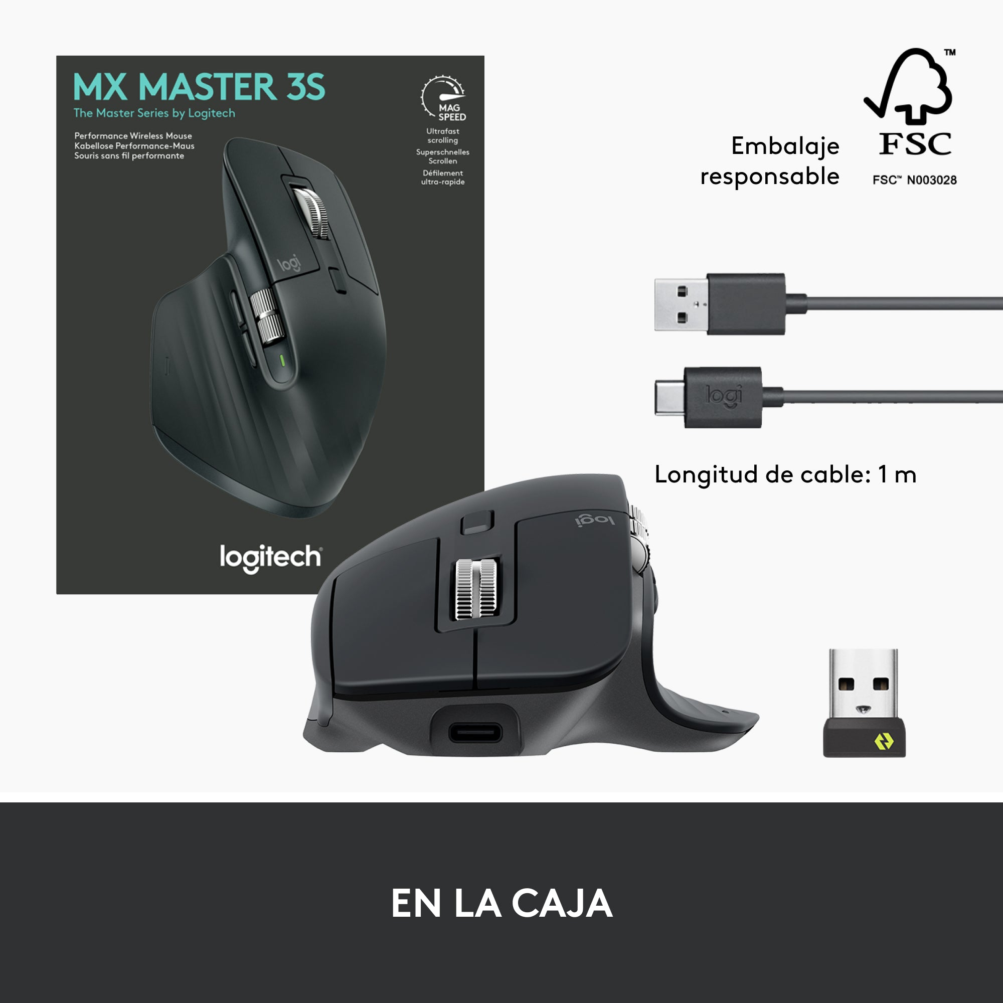 Mouse inalámbrico ultra rápido Logitech MX Master 3S