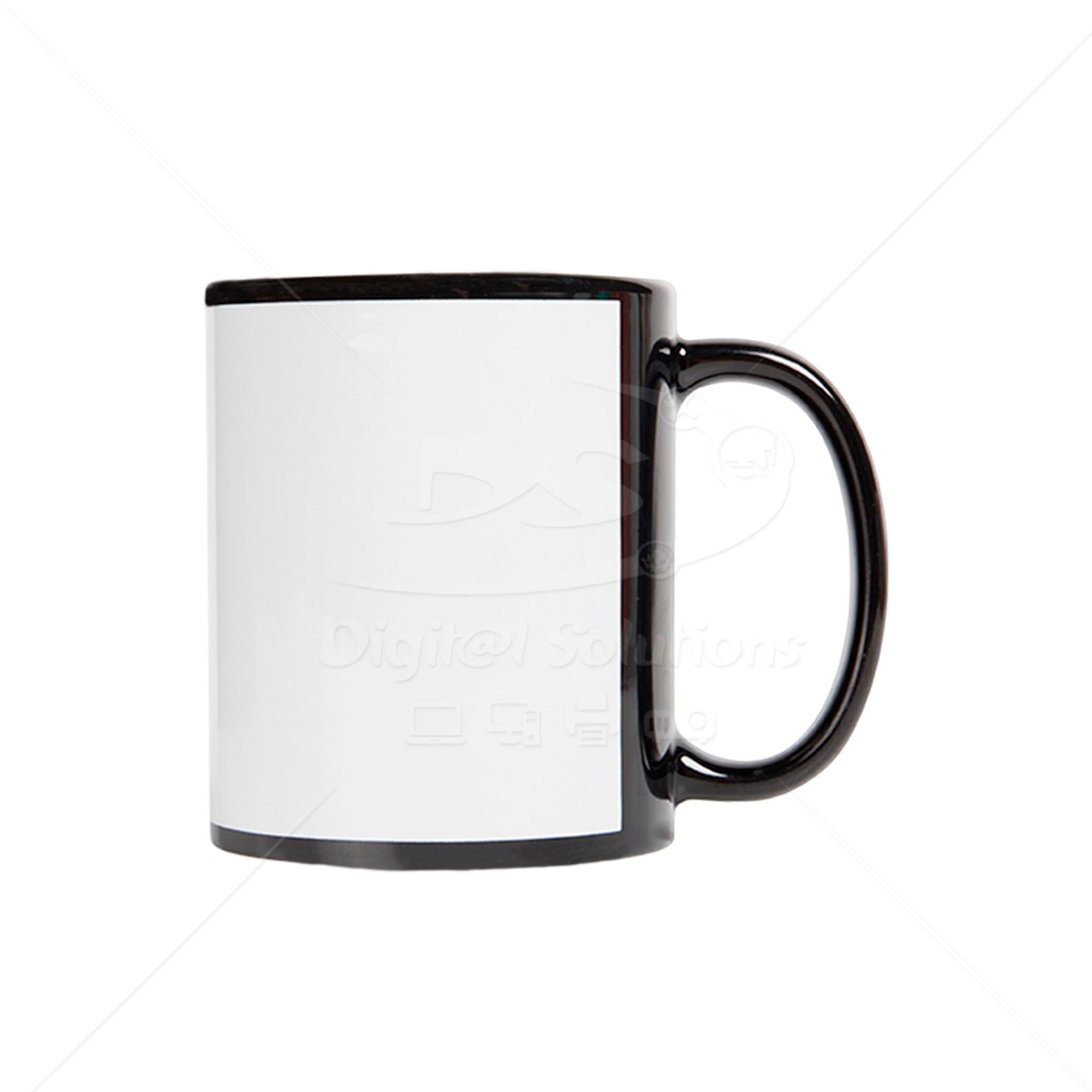 Taza Negra Parche Blanco