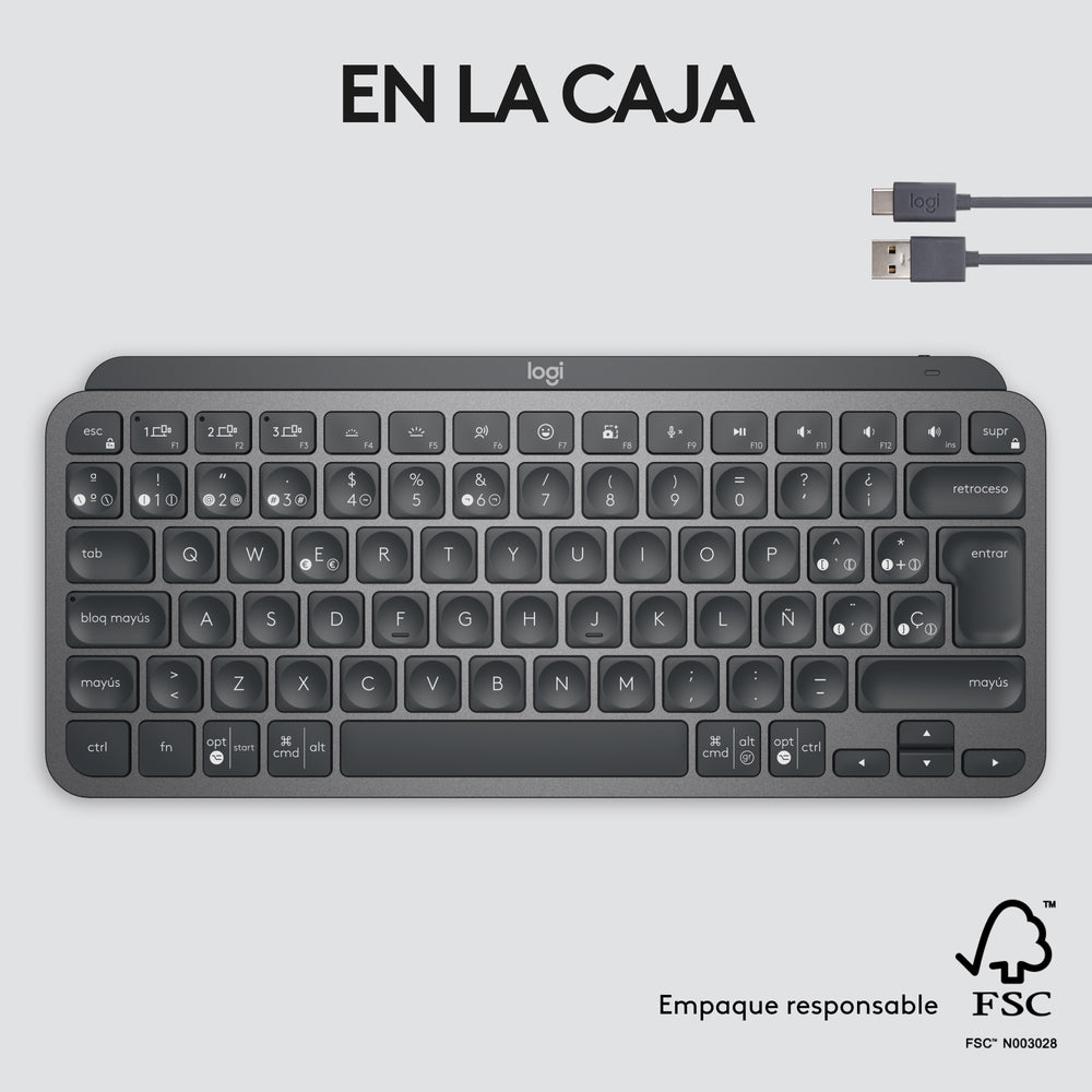 Teclado Inalámbrico Minimalista Logitech MX Keys Mini Negro