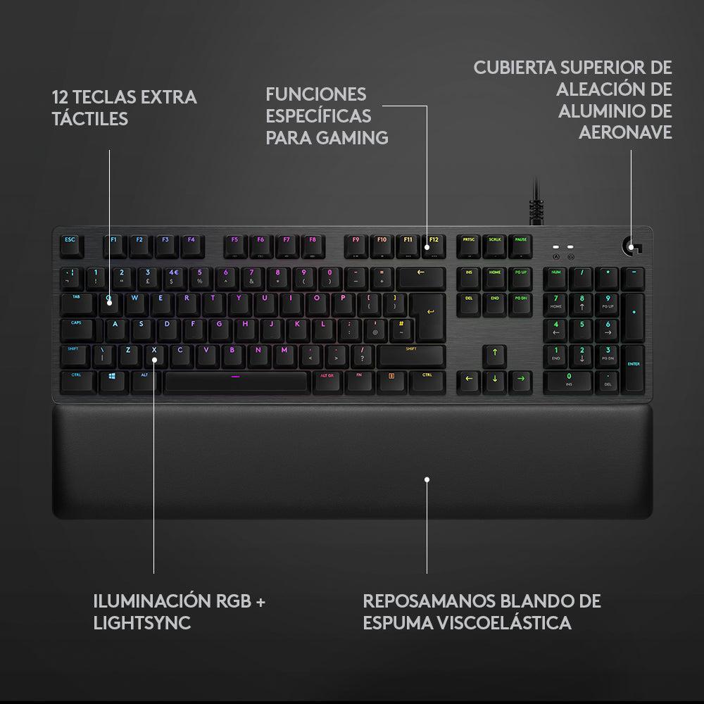 Teclado Mecánico Logitech G513 CARBON LIGHTSYNC RGB, GX Brow