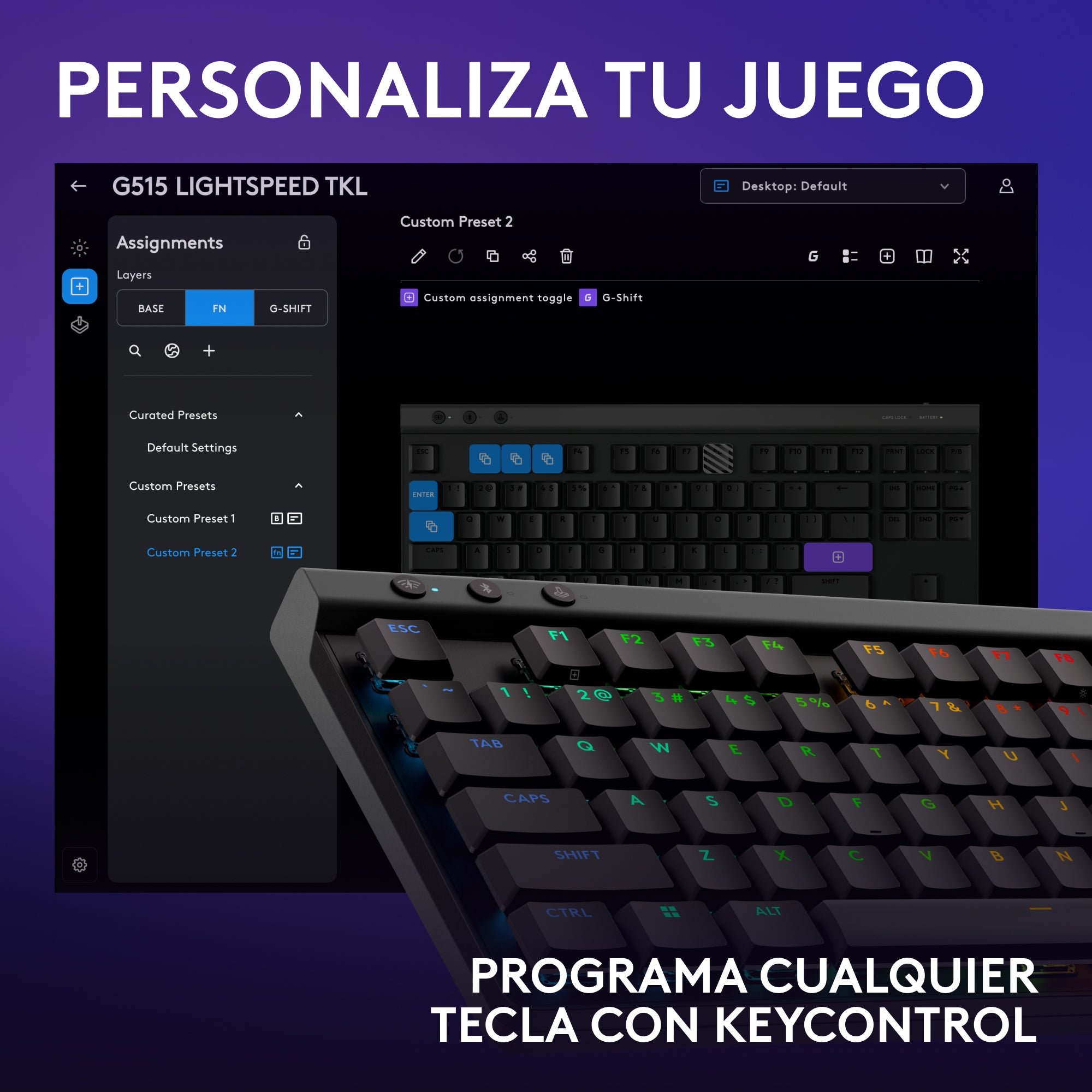 Teclado inalámbrico Logitech G515 LIGHTSPEED TKL para juegos