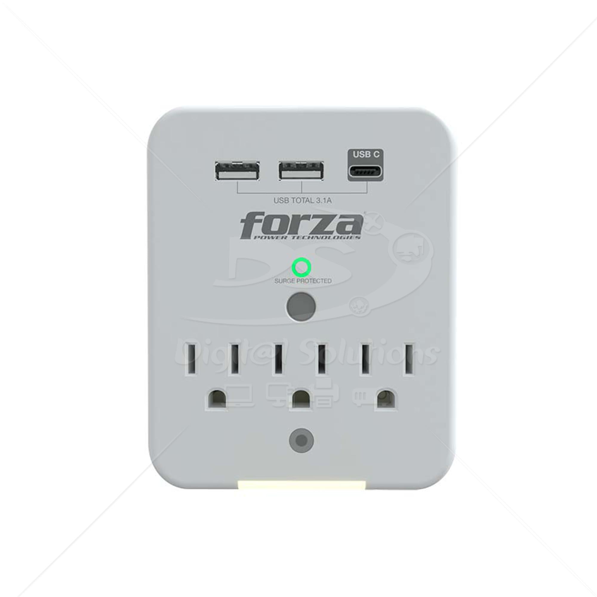 Tomacorriente Forza FWT-331USBC 3 Sal 3USB