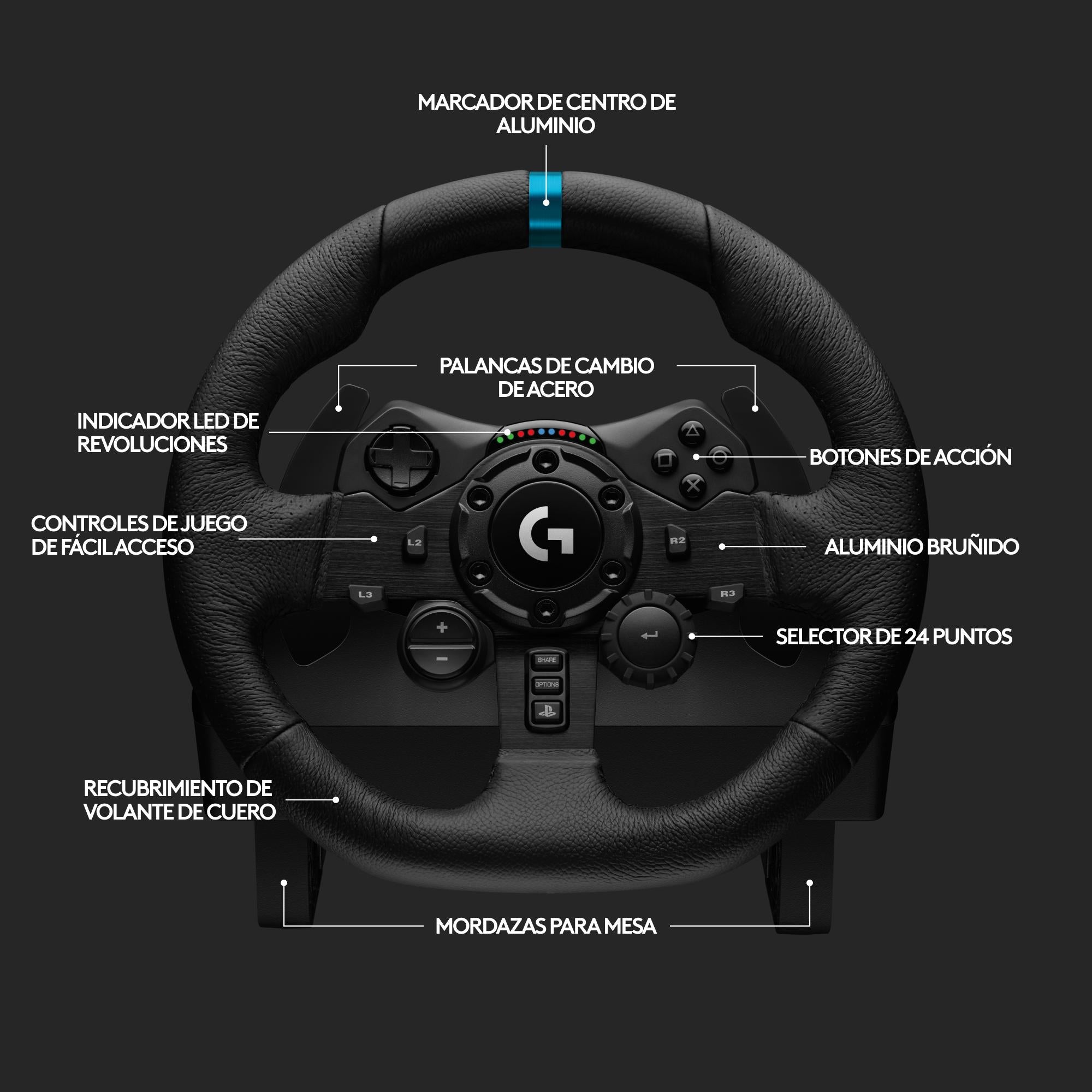 Volante de carreras y pedales Logitech G923 para PlayStation 5 y PlayStation 4