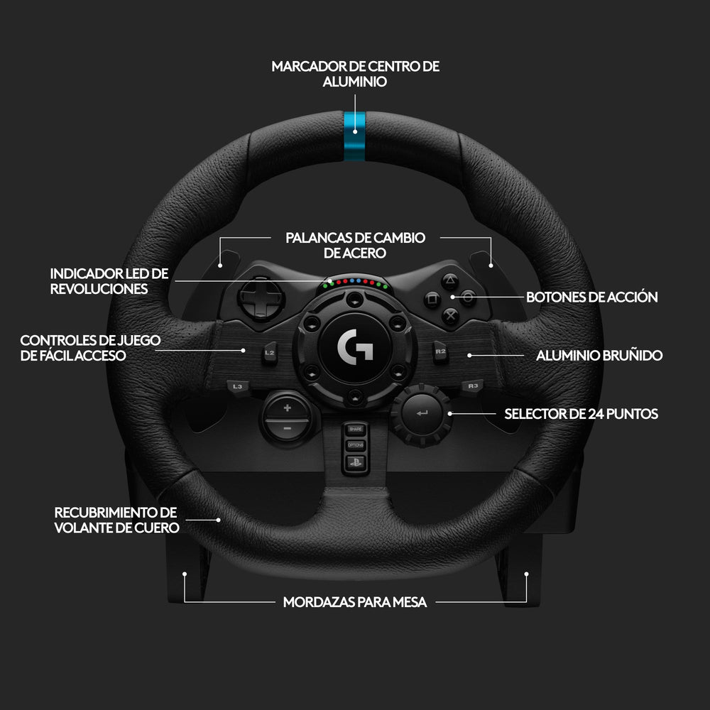Volante de carreras y pedales Logitech G923 para PlayStation 5 y PlayStation 4